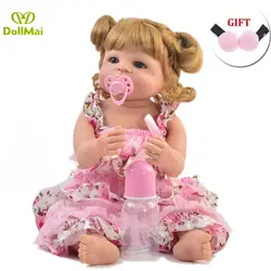 55 см полная силиконовая виниловая кукла возрожденная принцесса Реалистичная кукла-Новорожденный Bebe, живой подарок на день рождения