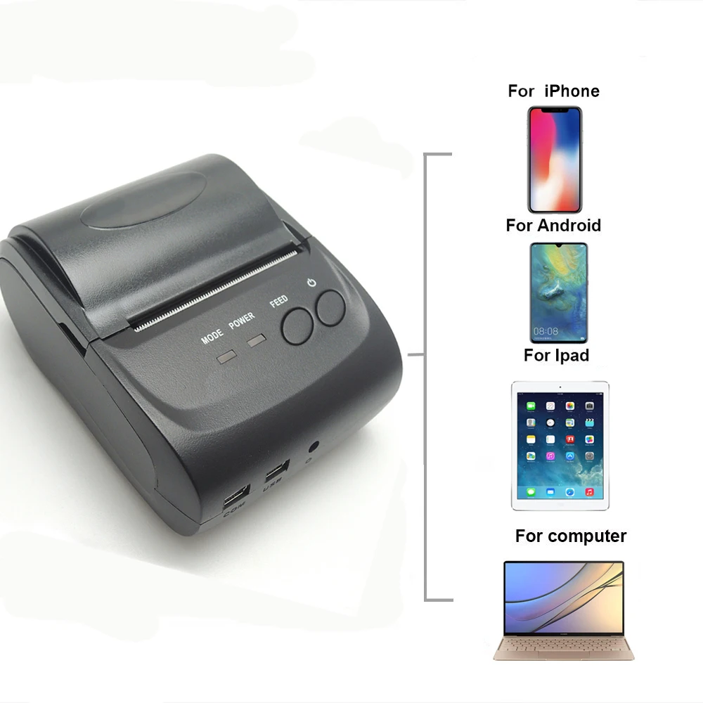 بلوتوث صغيرة محمول طابعة 58 مللي متر اللاسلكية استلام الحرارية طابعة للجوال الهاتف 1500 mAh بطارية شحن SDK بلوتوث صغيرة محمول طابعة 58 مللي متر اللاسلكية استلام الحرارية طابعة للجوال الهاتف 1500 mAh بطارية شحن SDK