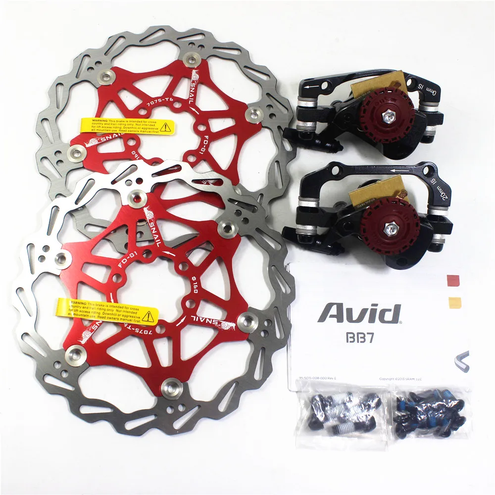 

Mtb Bike Brake Caliper AVID BB7 Bicycle Line Pulling Disc Brake With Brake Rotors