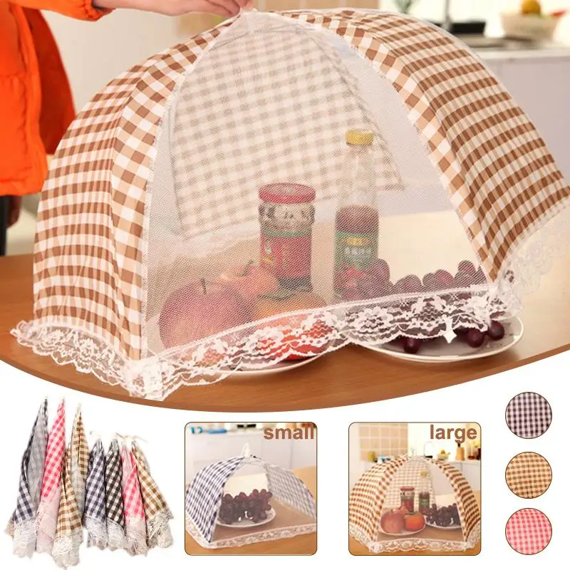 

Grid Style Lace Shape Kitchen Accessories Food Dish Cover Umbrella Folded Hygiene Health Accesorios De Cocina