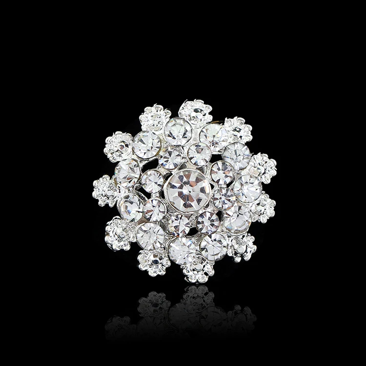 

NewFashion Bridal Bouquet Fine Jewelry Flower Brooch Pin Silver Rhinestone Crystal Brooches