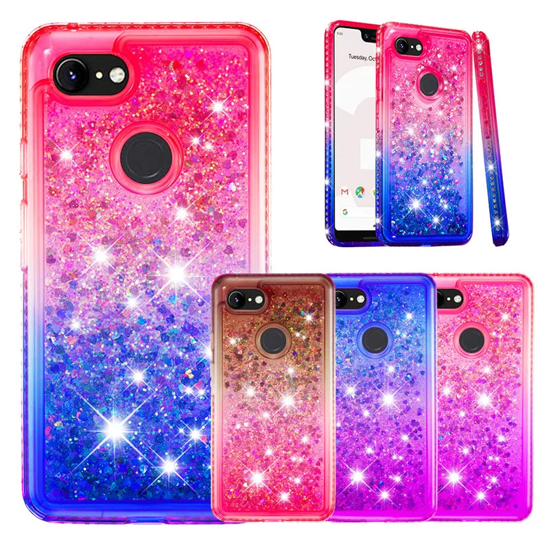 For Google Pixel 3 Case Glitter Diamond Gradient Color Quicksand Cases XL Paillette Soft TPU Coque Cover Capa |