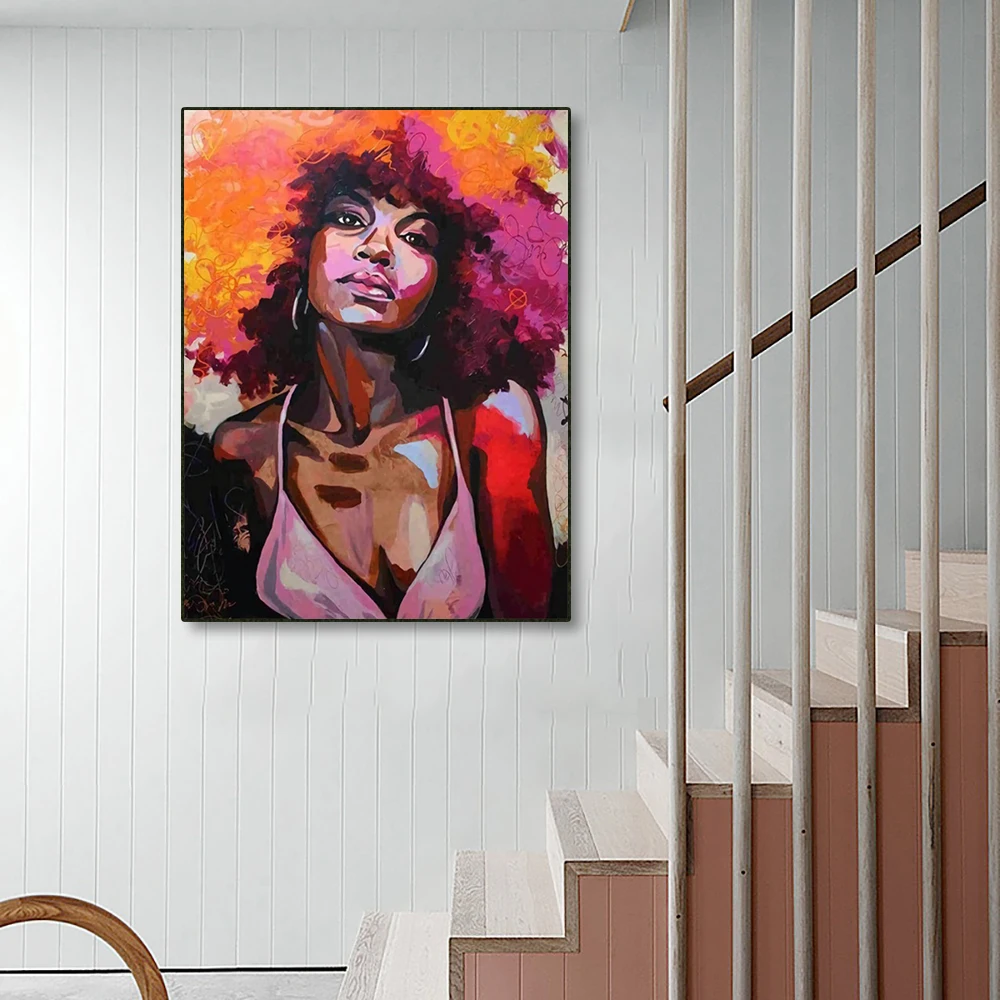 

Laeacco Canvas Painting Calligraphy Modern Girl Posters Prints Abstract Figure Wall Art Portrait Picture Living Room Home Decor