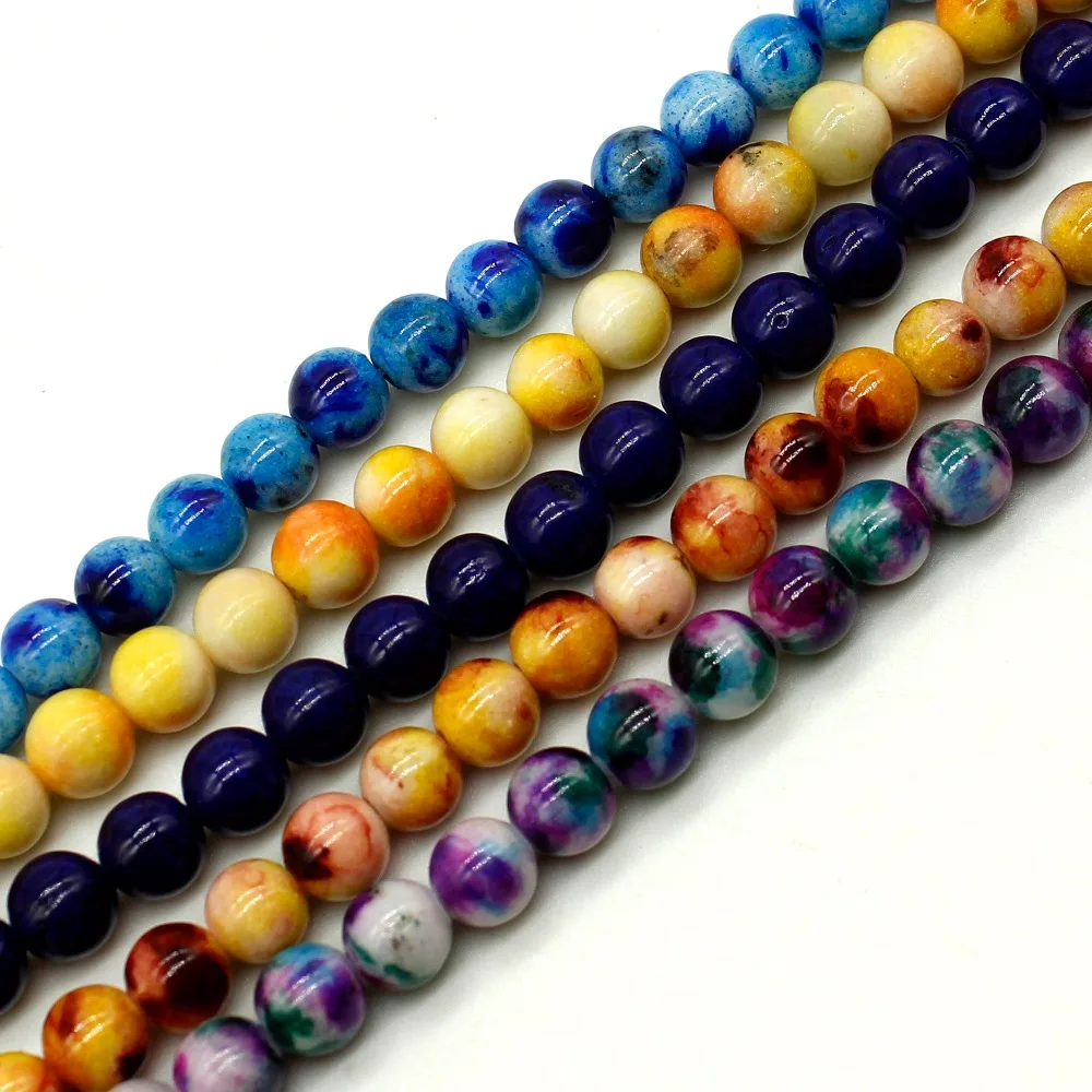 Natural Stone Rain Flower Stone Beads Round Loose Beads 4mm 6mm 8mm