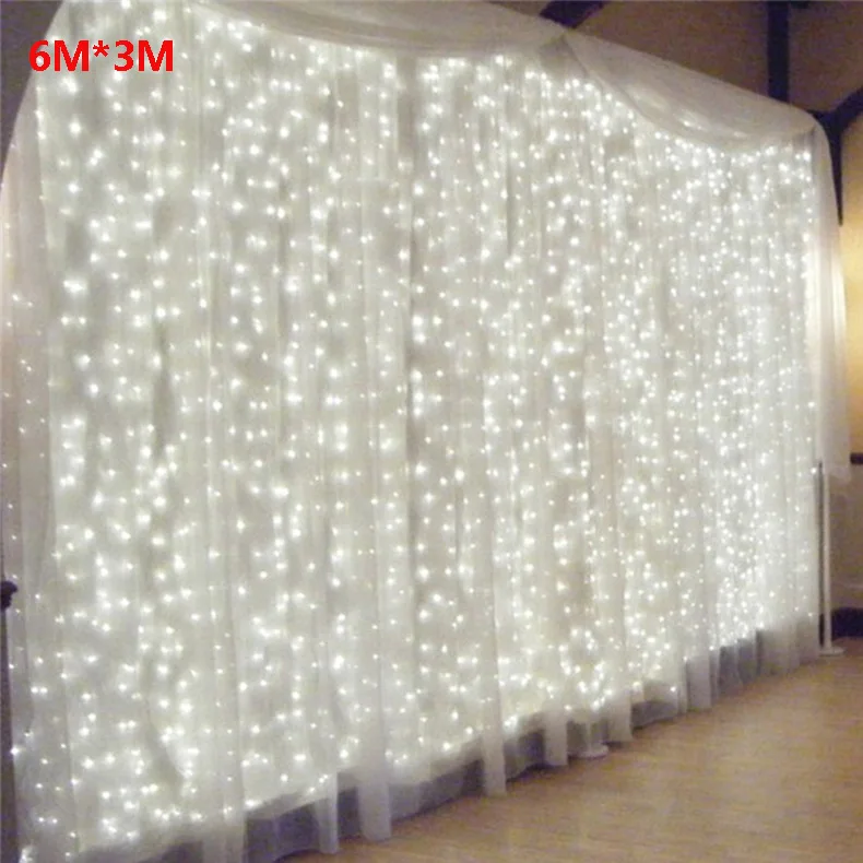 3M*3M 304LED Linkable Curtain String Fairy Lights Indoor Outdoor Christmas Garland For Party Wedding Garden Holiday Decoration