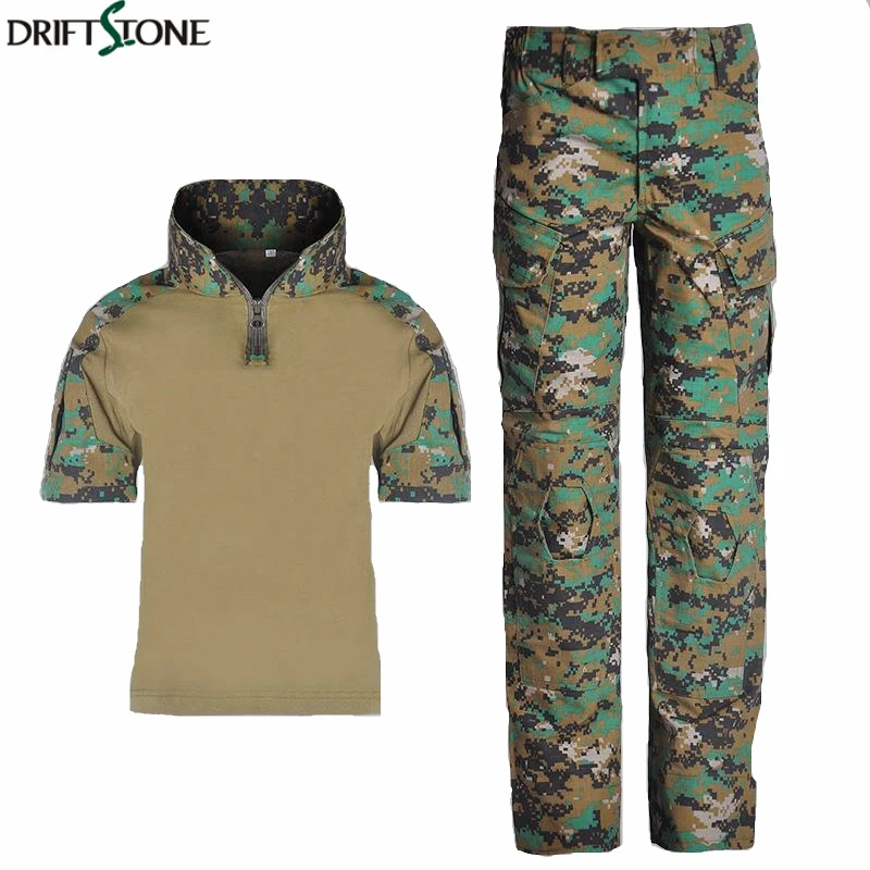 ChildrenTactical Military uniform Set Combat Pants and Short Shirts Suit BDU Military Tactical Gear Hunting Multicam For Kids