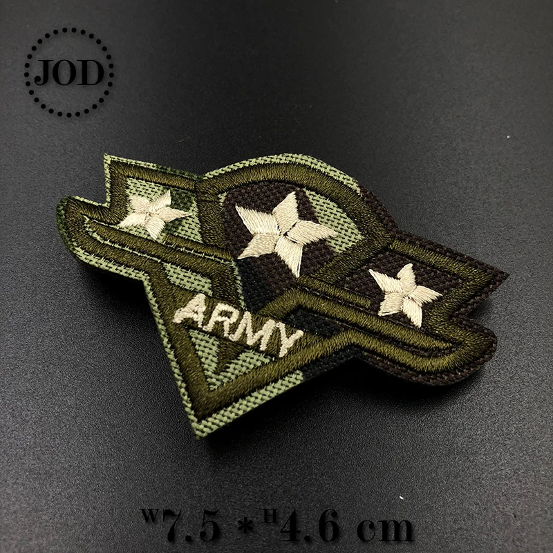 JOD* Embroidery Army Patch Clothes Military Iron on Patches for Clothing DIY Stickers Tactical Fabric Badges Camouflage Style