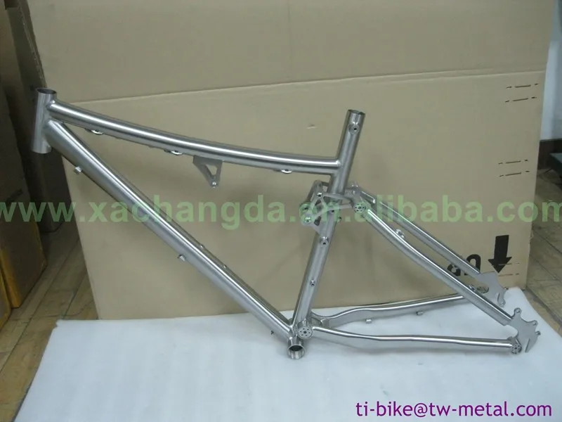 Excellent Bicycle Frame Suspension Titanium High Quality Titanium Full Suspension Bicycle Frames with Hand Brush Finished China Bike Frame 1