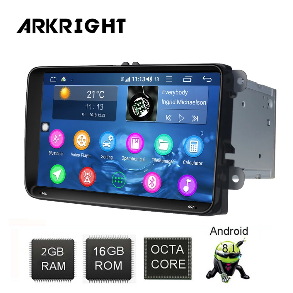 

ARKRIGHT 9" Android 8.1 Head Unit/for VW Passat Golf Seat Leon/Skoda/Tiguan Car Radio Audio Stereo HD GPS Navigation Player