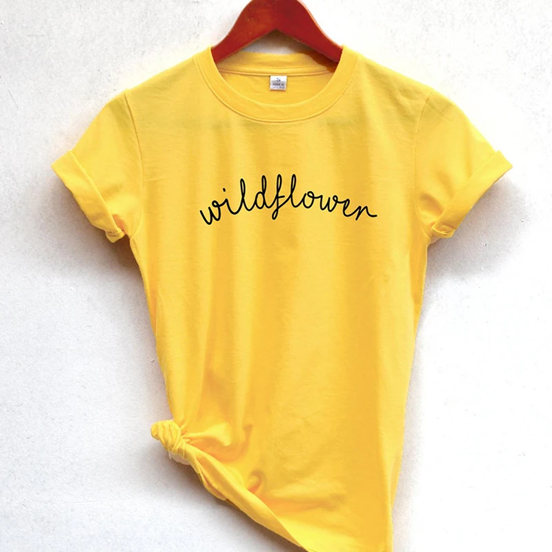 

Wildflower Letter Print T-shirt Summer Causal Tops Harajuku Shirt Save The Bees Tumblr Women Tshirt Plus Size Drop Shipping