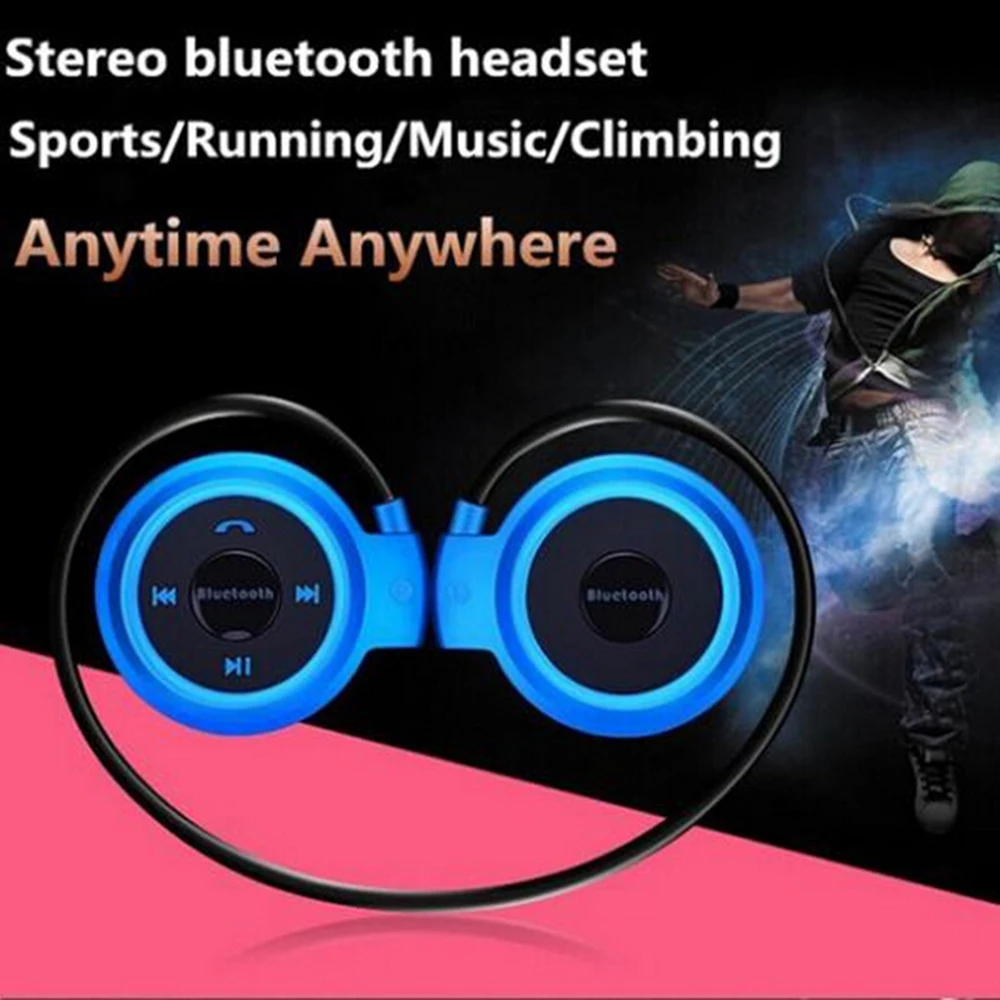 HOMEBARL 3D Mini 503 Mini503 Bluetooth 4.2 FM Headset Sport Wireless Headphones Music Stereo Earphones + 8GB 16GB Micro SD Card