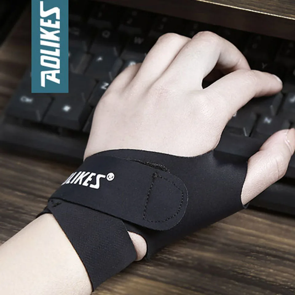 Aolikes 1 Pc Elastic Bandage Wrist Support Thumb Hand Brace Finger Splint Tennis Weightlifting Wrist Protection Finger Splint