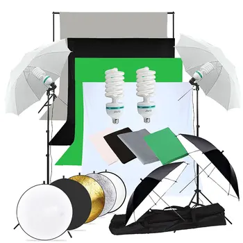 

Abeststudio Photography Studio Backdrop Soft Umbrella Lighting Kit +Background Support Stand + 60cm 5 in 1 Reflector Panel
