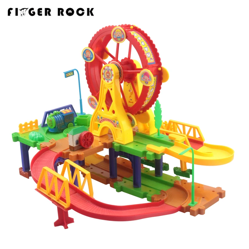

Finger Rock 66PCS Electronic Train Track Car Toys Assembly Railway Train Set Early Educational Vehicle Toy For Children