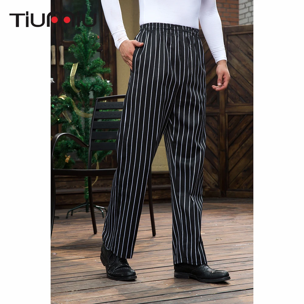

M-3XL Chef Uniform Wholesale Restaurant Kitchen Food Service Bakery Coffee Shop Work Wear Pants Men Waiter Cooker Pants Trousers