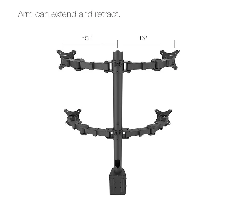 Настольный четырехъядерный монитор сверхмощное крепление четыре руки ЖК-стенд четырехъядерный экран подходит для 1"~ 30" Макс 10 кг на руку грузоподъемность