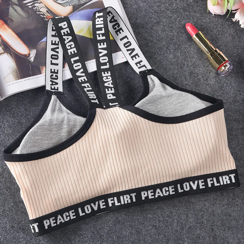 Letter Sports Bra Top Push Up Fitness Running Yoga Bra Underwear Cotton Sport Tops For Women Gym Wear Solid Women Sportswear
