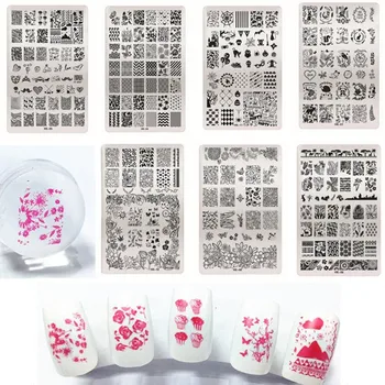 

11 Designs 14.5*9.5cm Big Size Flower Lace Nail Stamping Plate Stainless Steel Nail Art Stamp Template Plate Manicure Nail Tools
