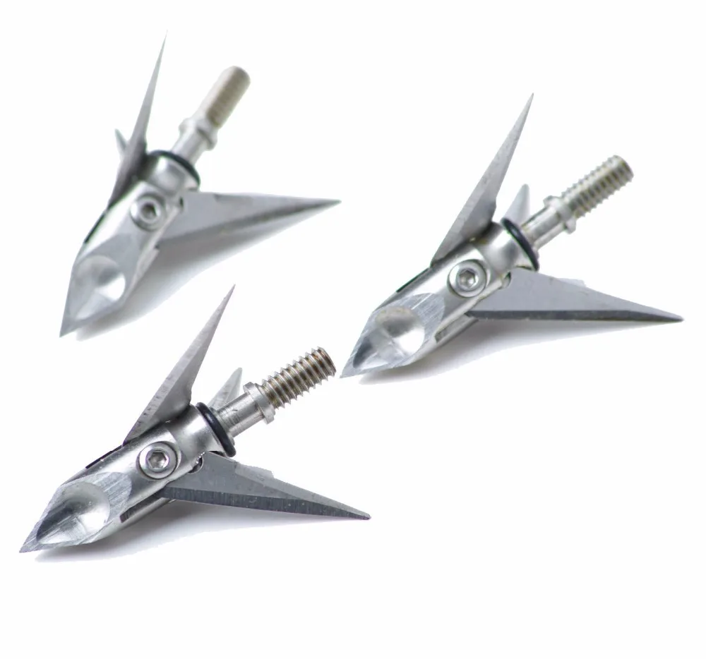 Linkboy Archery Broadhead 100gr 3 Blade Arrows Tips Points for Bow Hunting Archery Target