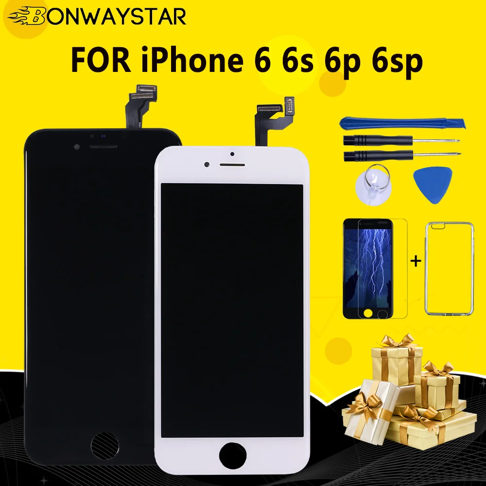 

AAA+++ Quality 100% Good Working LCD Touch Screen Glass Digitizer Display Assembly For iPhone 6 S Plus Free Shipping +Gifts