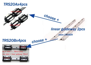 

block 4pcs ( TRS20A or TRS20B ) + linear guides TRS20/L700mm 2pcs