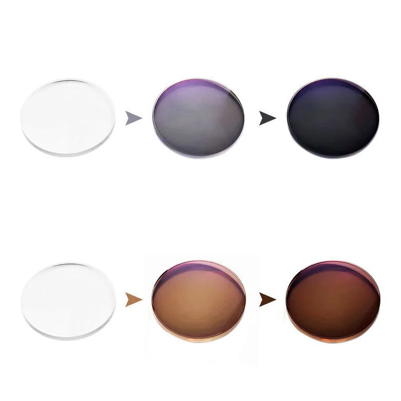 2Pcs 1.56 1.61 1.67 Photochromic Progressive Lens Glasses Myopia Presbyopia Prescription Optical Multifocal Glasses Lenses