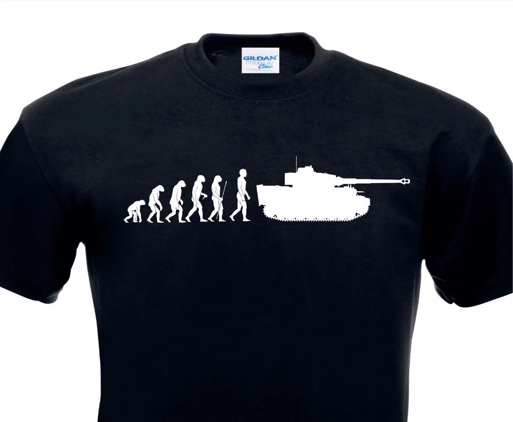 

2019 New Pure Cotton Short Sleeves Hip Hop Fashion Casual T Shirts evolution T-Shirt Vi 88 Mm Tank Wehrmacht Germany Tee shirt