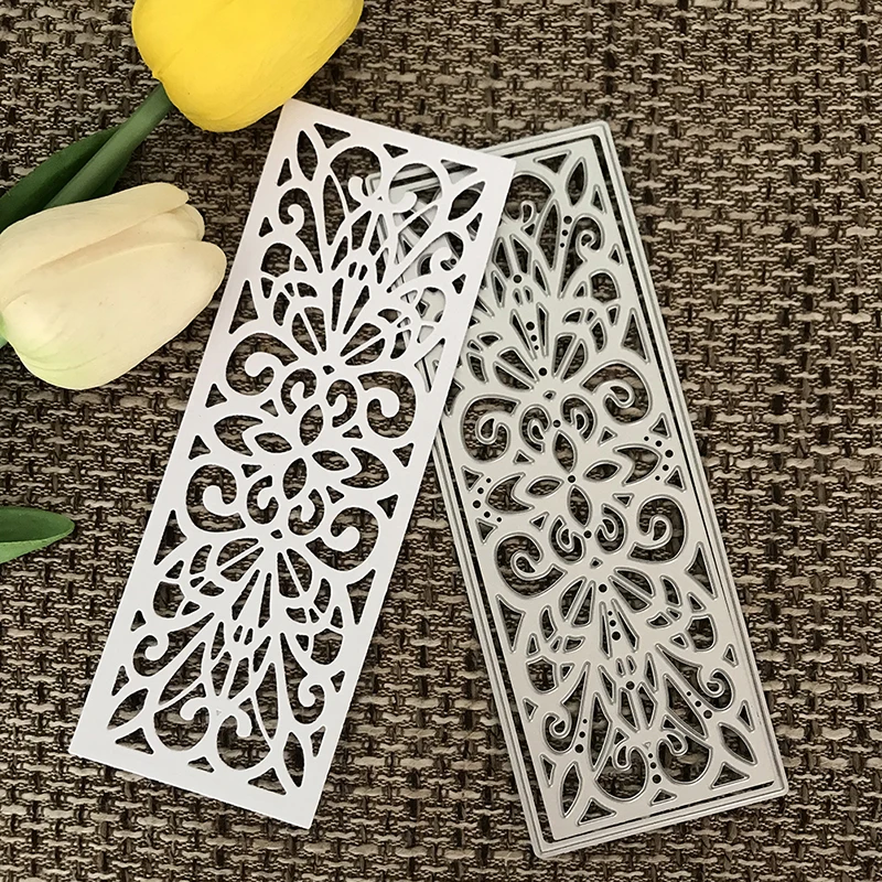 

Embossing Folder Craft Die Cuts Rectangular Hollow Lace Cutting Dies For Scrapbooking Stencils DIY Album Cards Decoration