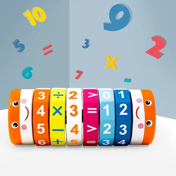 

Children Wooden Arithmetic Cylindrical Cubes Digital Cognition Baby Teaching Aids Kids Math Toys 3Y+ Christmas Gift