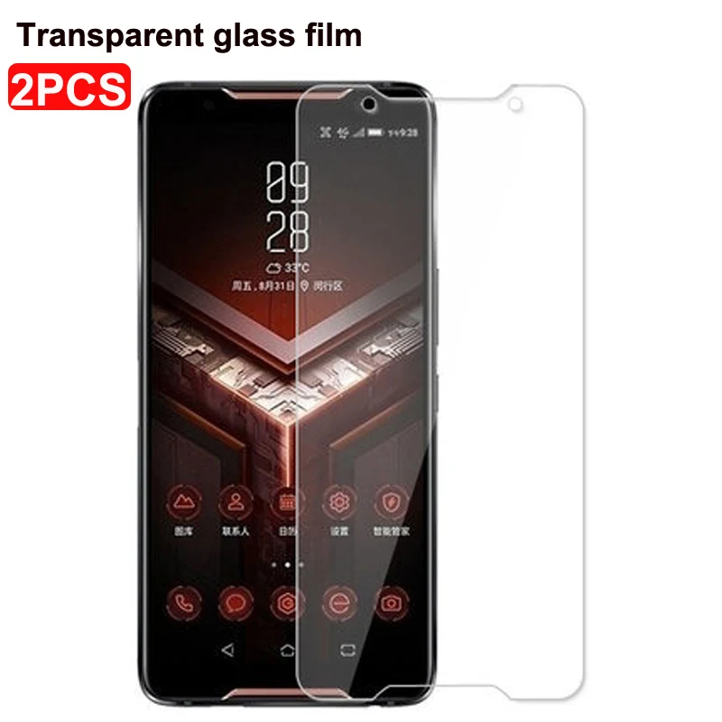 Чехол для ASUS ROG Phone ZS600KL, мягкий силиконовый чехол, чехол для ASUS ROG Phone Z01QD, прозрачная пленка из закаленного стекла - Цвет: only film