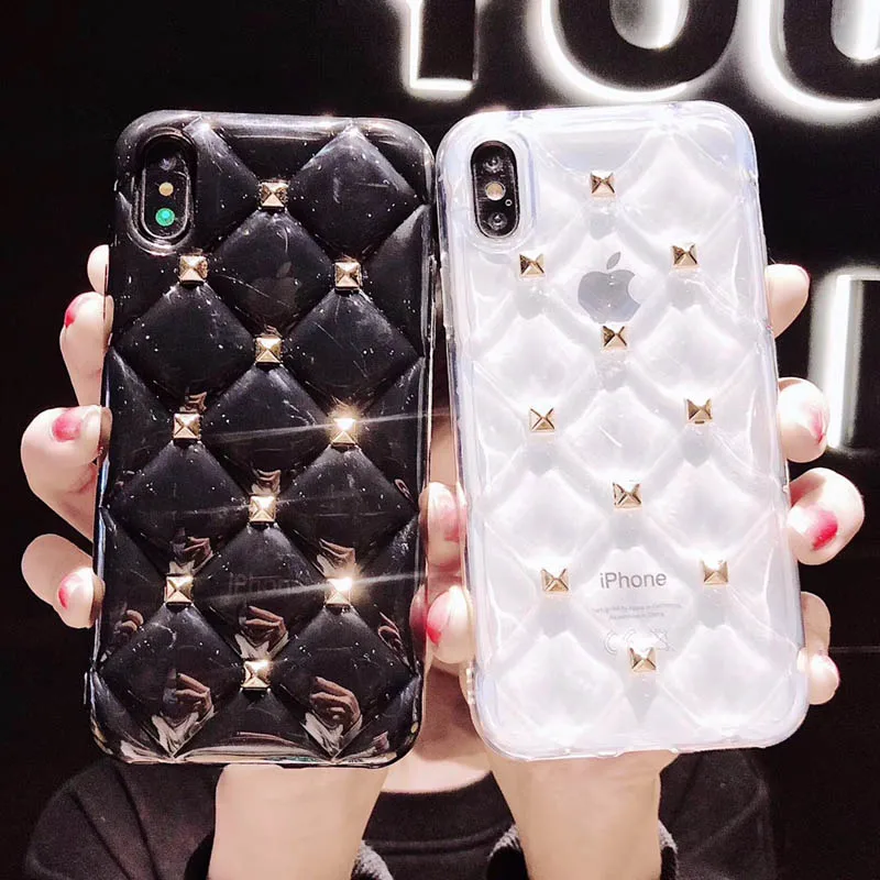 

Moskado Luxury Transparent Shockproof Case For iPhone 6 6S 7 8 Plus X XR XS Max Soft TPU Diamond Texture Phone Case Back Cover