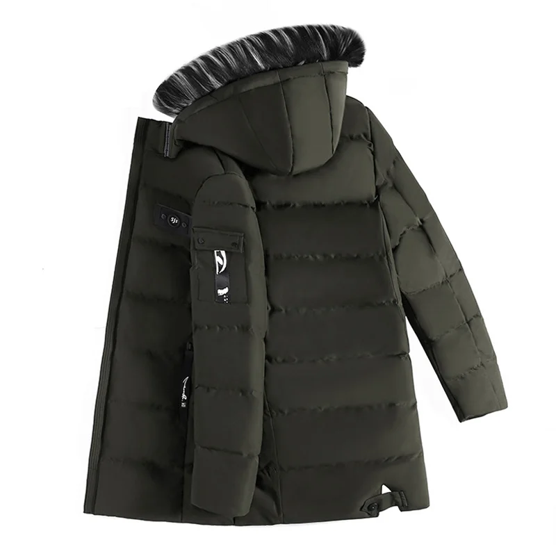 TANGNEST, Мужское пальто,, теплое, зимнее,, парка с хлопковой подкладкой, пальто, удобное, плюс, 4 цвета, Размер 3XL, MWM1879 - Цвет: Армейский зеленый