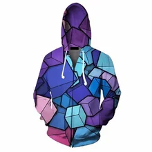 2019 Men 3D Hoodies Zip Up Color Cubes 3D Print Casual Streetwear Hoody Sweatshirts Unisex Fashion Zipper Jacket Outwear Top 5XL swallow print zipper up jacket
