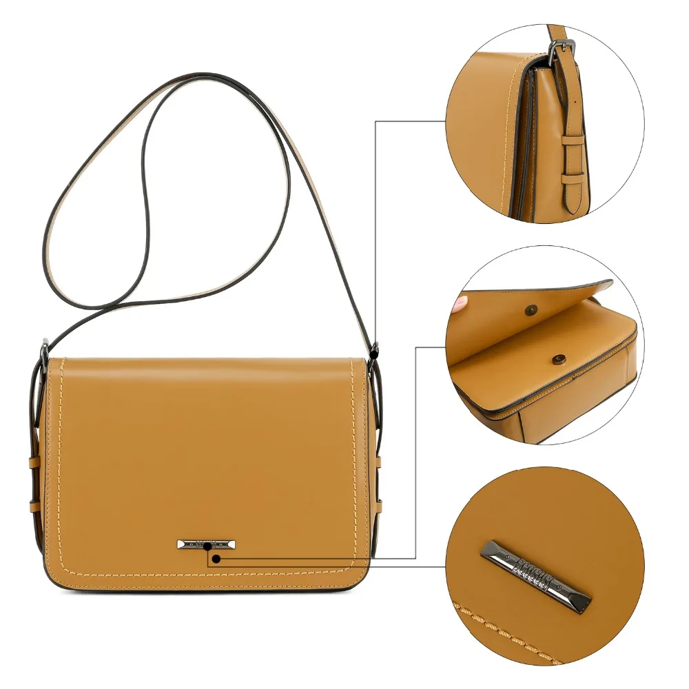 ECOSUSI المرأة حقيبة ساع بو الجلود النساء Crossbody أكياس الإناث رفرف Crossbody حقيبة