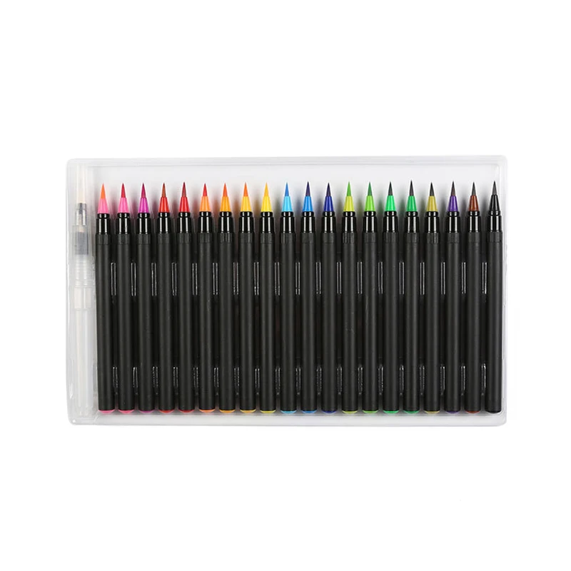 Multicolor 20 цветов Премиум картина мягкая ручка набор акварельные Маркеры Ручка эффект лучший для цвета ing книги манга комиксов каллиграфия - Цвет: Multicolor
