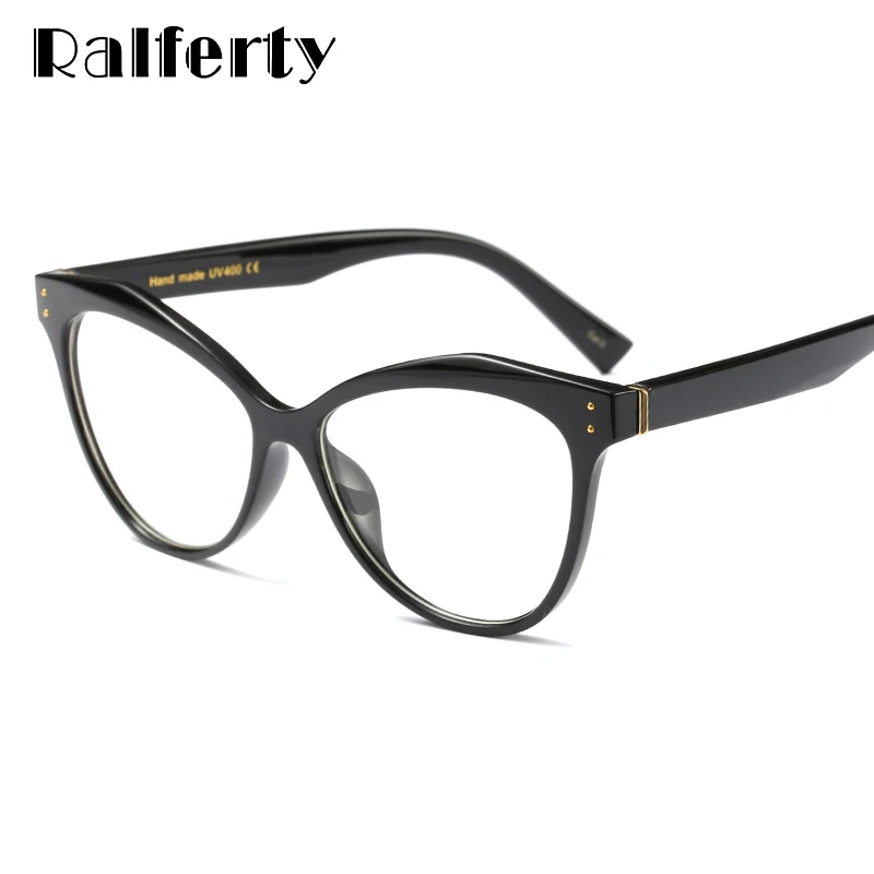 

Ralferty Women Clear Glasses Frame Vintage Cat Eye Frames Eyeglasses Optical Myopia 0 Degree Eyewear Black oculos de grau F92113