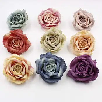 

High quality 10 pieces of silk retro Europe and America big rose artificial wedding party bow decoration pink brooch crafts flow