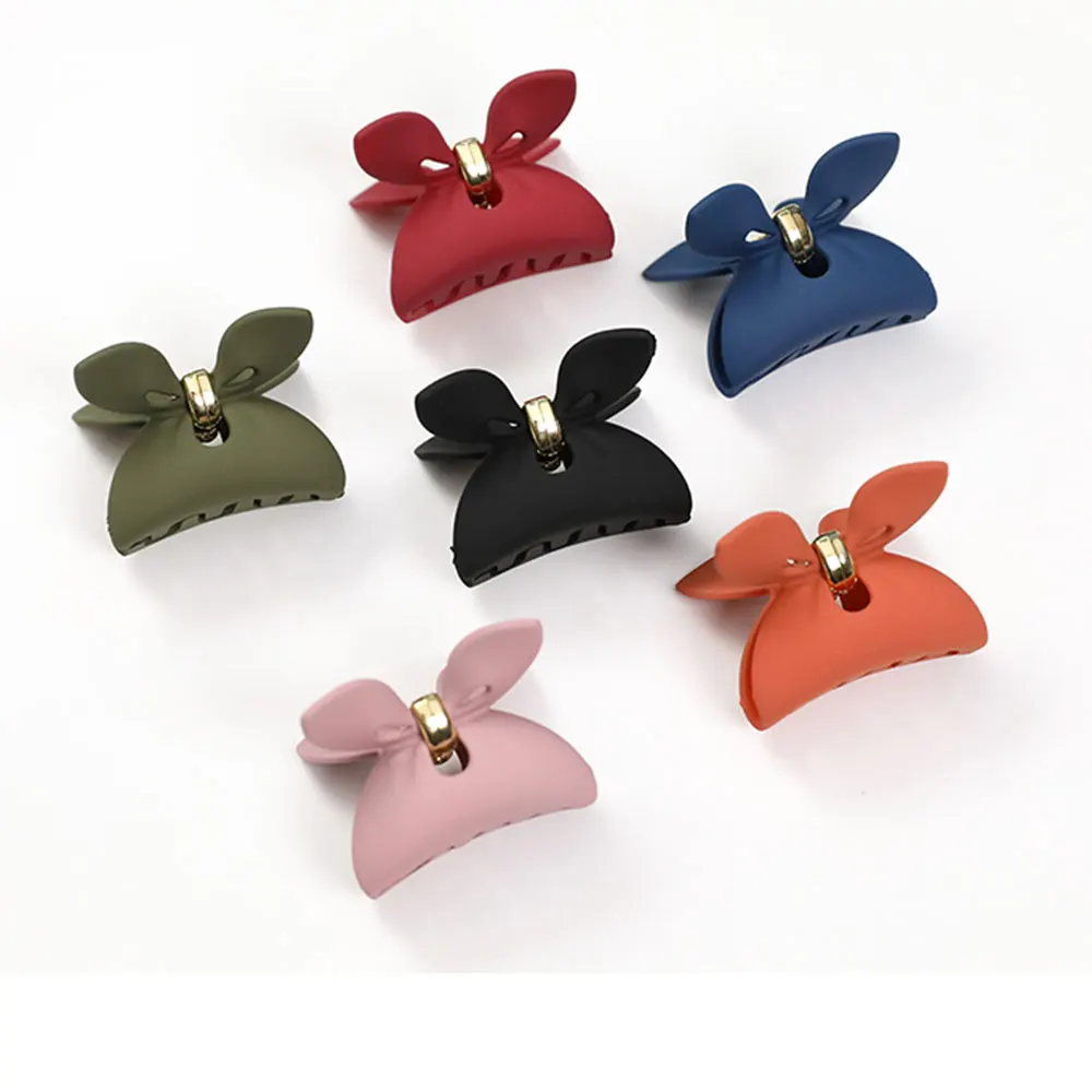 

1Pc Candy Color Rabbit Ear Acrylic Hair Clip For Women Makeup Bath Hair Claw Hair Clamp Grips Barrette Hair Accessories