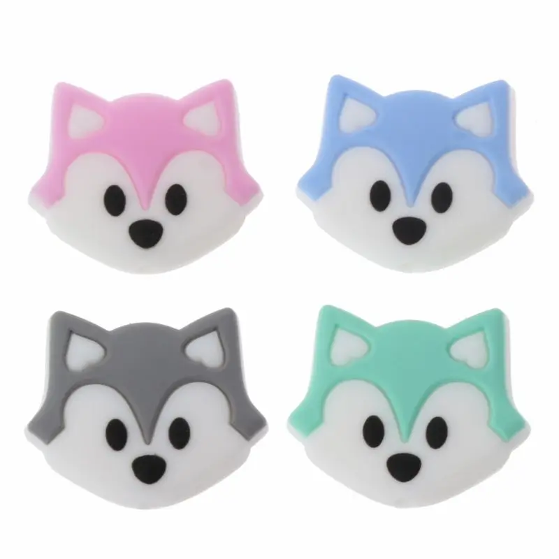 

Fox Baby Teething Beads Cartoon Silicone Beads For Necklaces BPA Free Teether Toy Accessories Nursing DIY