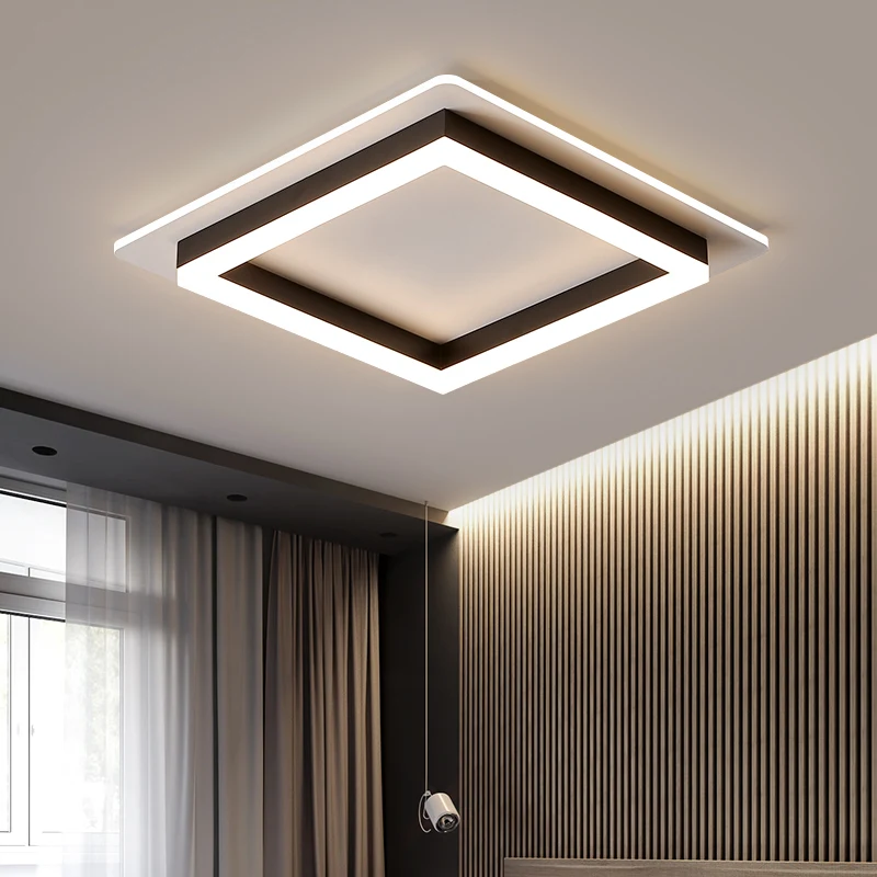 Современный светодиодный потолочный светильник круглый квадратный светильник s для гостиной спальни кухни алюминиевый светильник ing AC85-265V комнатная потолочная лампа