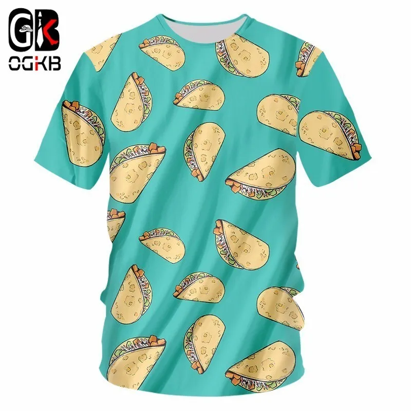 OGKB горячая Распродажа Men/wo men s 3D печать Burritos Foodie футболки унисекс с коротким