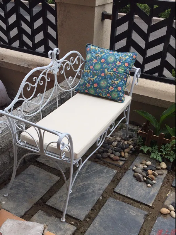 20%European Wrought Iron Sofa Chair Outdoor Bench Balcony Living Room Double Chair Park Chair Leisure Garden Table And Chair