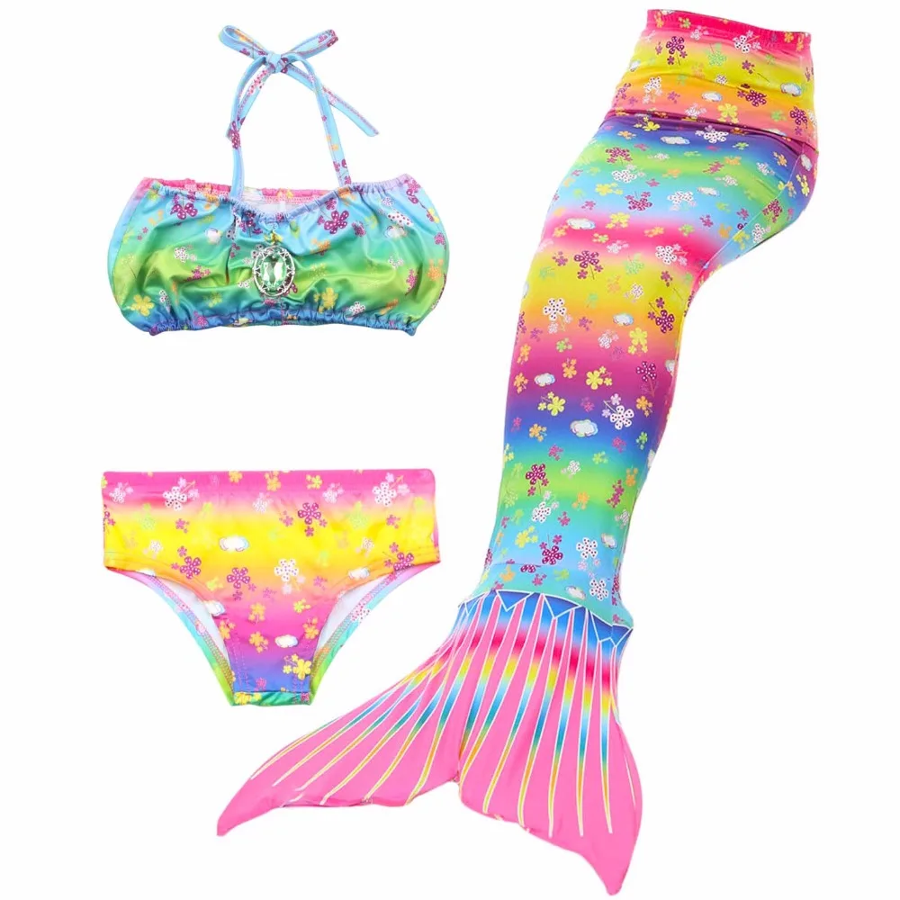 3pcs/Set Princess Swimmable Child Mermaid Tails Children Mermaid Tail