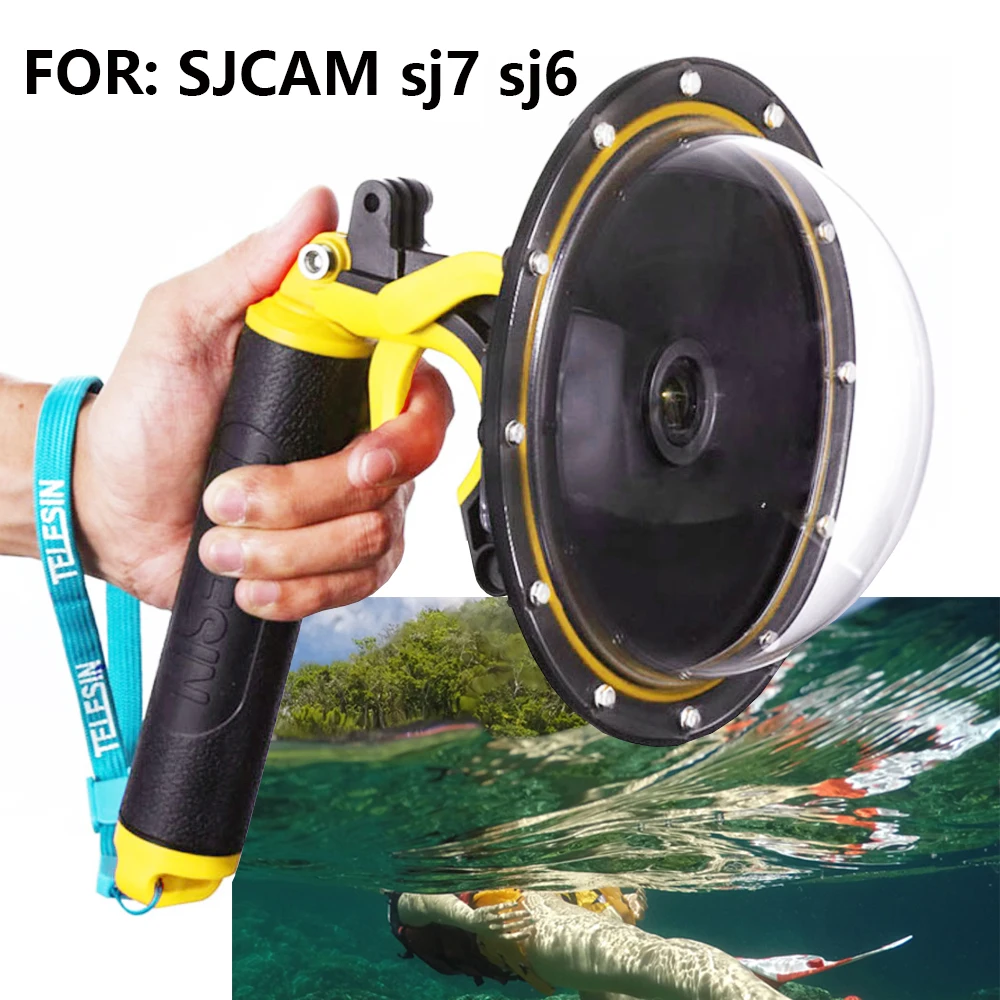 SJCAM SJ6, SJ7 плавающий триггер круглая камера объектив полусферические аксессуары для корпуса Водонепроницаемый 30 м 6 дюймов Сфера крышка объектива воды