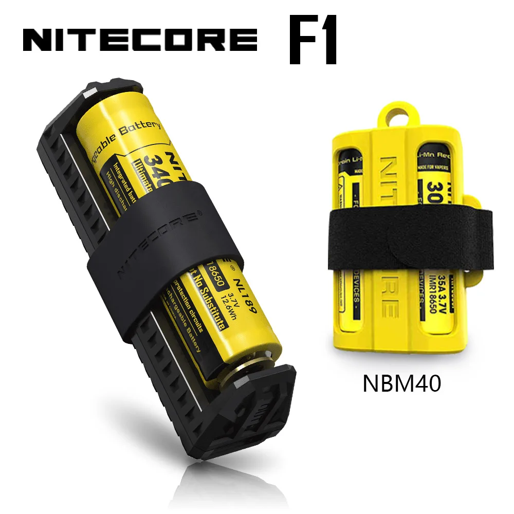 NITECORE F1 F2 гибкий внешний аккумулятор USB Интеллектуальный палец литиевая батарея зарядное устройство для 18650 10440 14500 - Цвет: Nitecore F1 NBM40