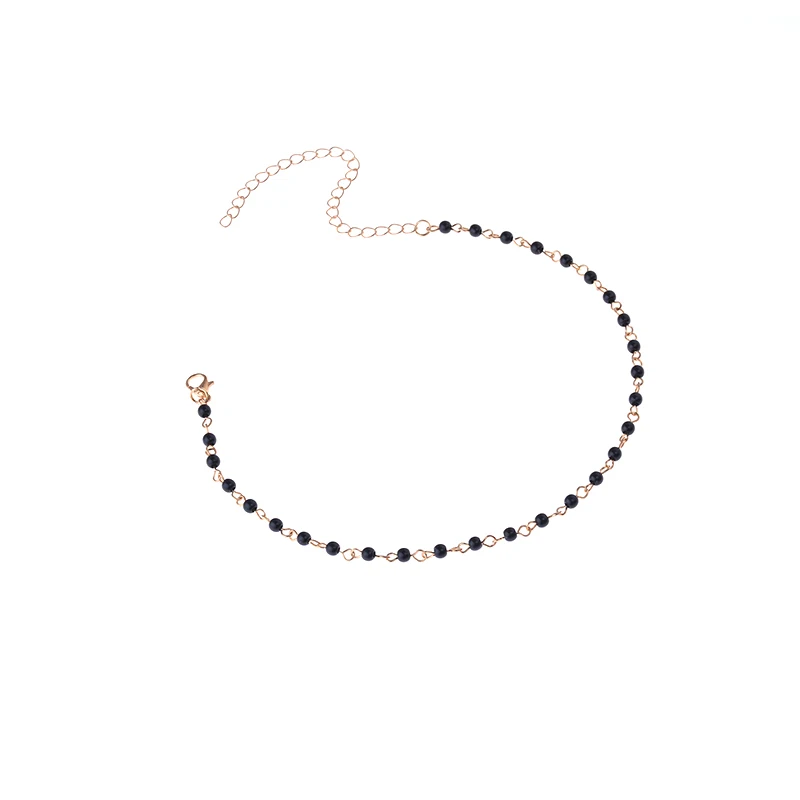 Трендовое акриловое ожерелье-чокер с бусинами модное ожерелье для шеи для женщин эффектное ожерелье ювелирные изделия - Окраска металла: Black