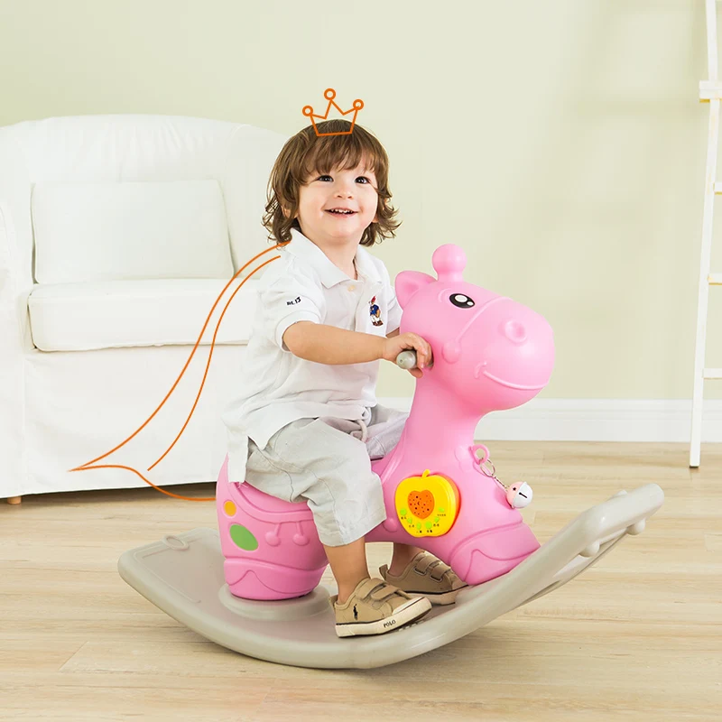 Cute Plastic Animals Deer Rocking Horse Rocking Pony Ride On Car Baby Room Toy with Music Riding Rocking Chair For Kids Infant Cute Plastic Animals Deer Rocking Horse Rocking Pony Ride On Car Baby Room Toy with Music Riding Rocking Chair For Kids Infant
