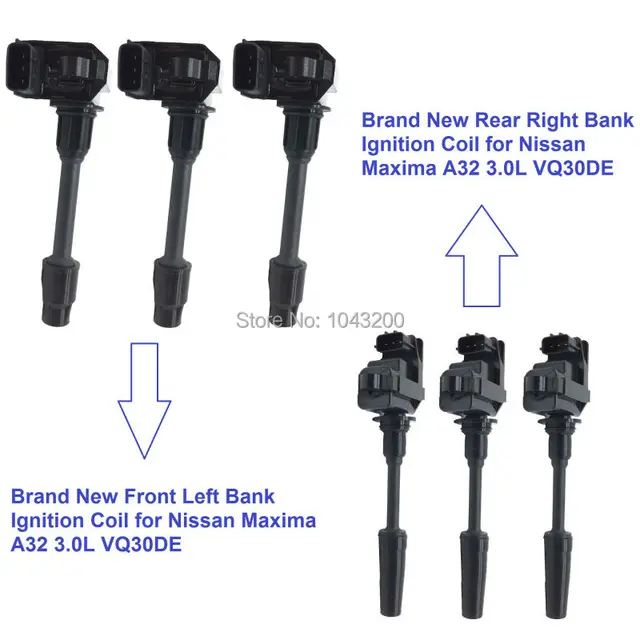 Set Of 6 Front Rear Ignition Coil For Nissan Maxima Qx A32 A33 Set Of 6 Front Rear Ignition Coil For Nissan Maxima Qx A32 A33 Infiniti I30 94 99 Vq30de 22448 31u06 31u16 31u05