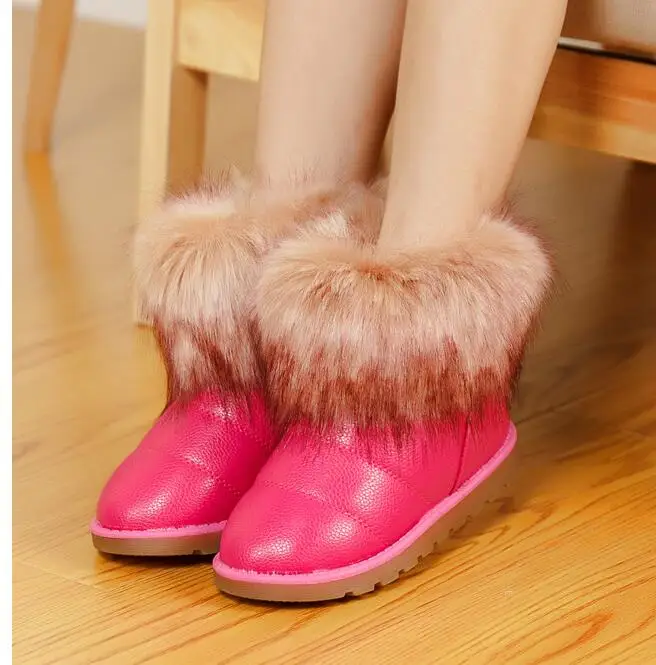 Популярные детские ботинки для девочек; теплые зимние ботинки; уличная хлопковая обувь на резиновой подошве для маленьких девочек; плюшевые ботильоны; кроссовки