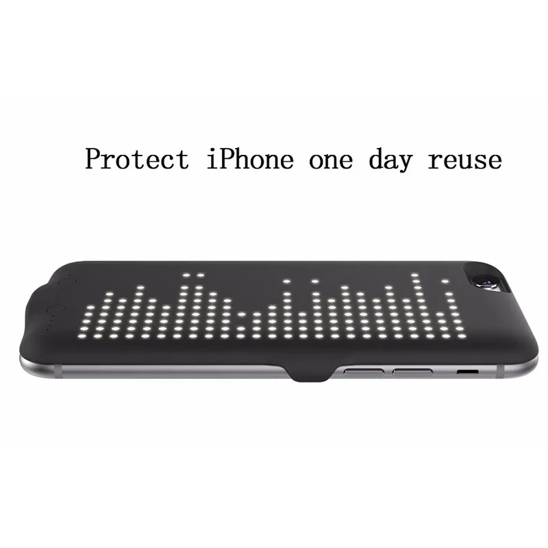 NS Travel Battery Charger Case For iphone 6/7/8 2000-4000mAh smart DIY LED Show external battery for iphone 6/7/8 plus Cover